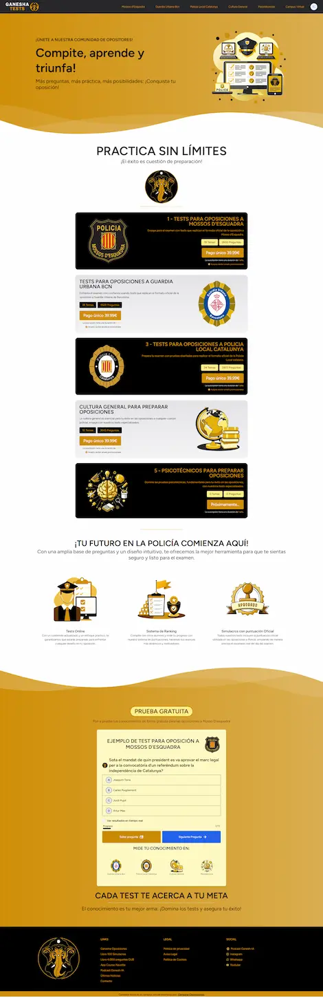 Captura de imagen de proyecto Ganesha Tests diseñado con Laravel
