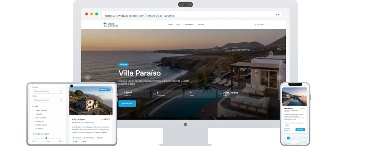 Web para vivienda vacacional Villas Canarias